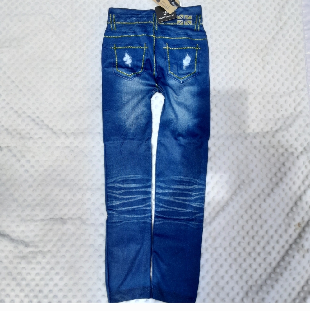 Fairy Season Legging One Size Distressed Denim NWT - Picture 4 of 12